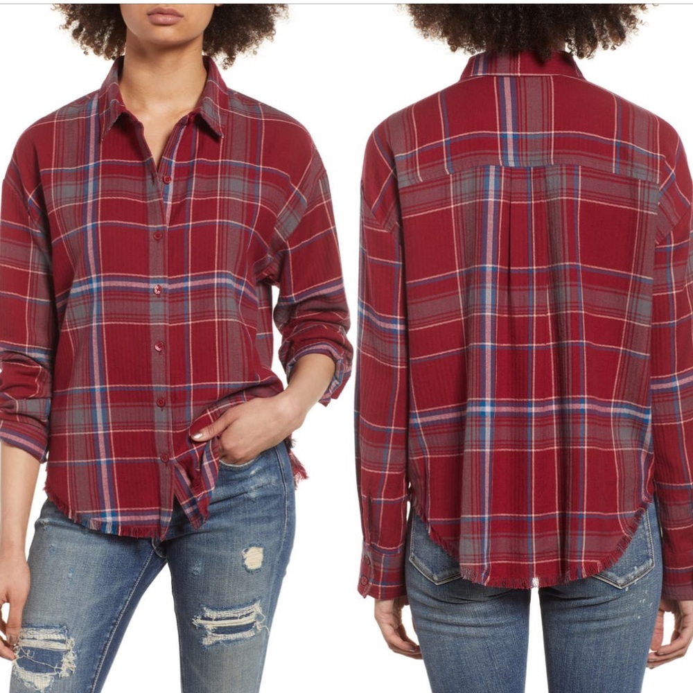 ВР. Frayed Edge Plaid Shirt